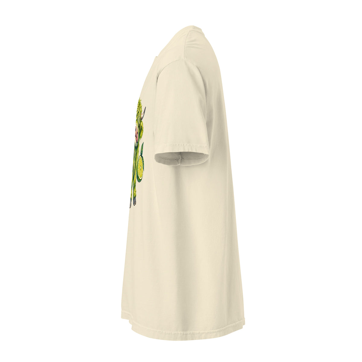 Mellow Moonfish Lime Cow graphic T-shirt in Ivory — product mockup